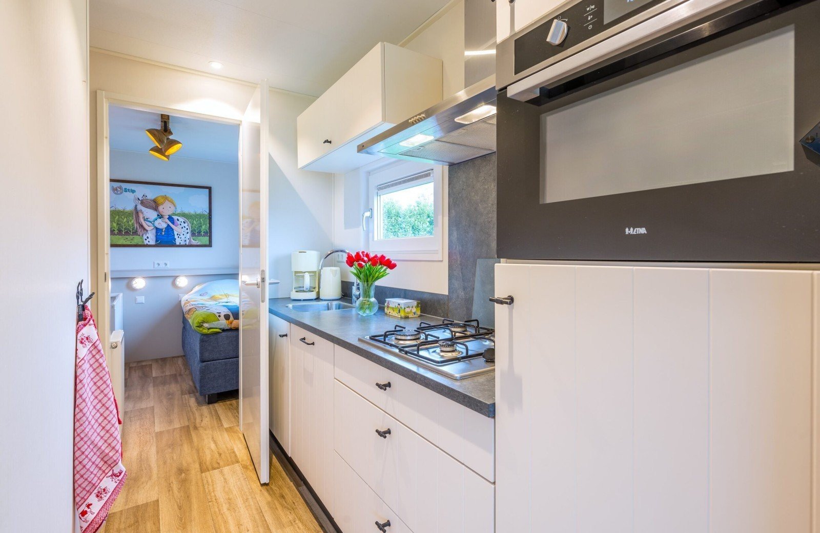 Stip de pony huisje keuken bij Familie Resort Molenwaard