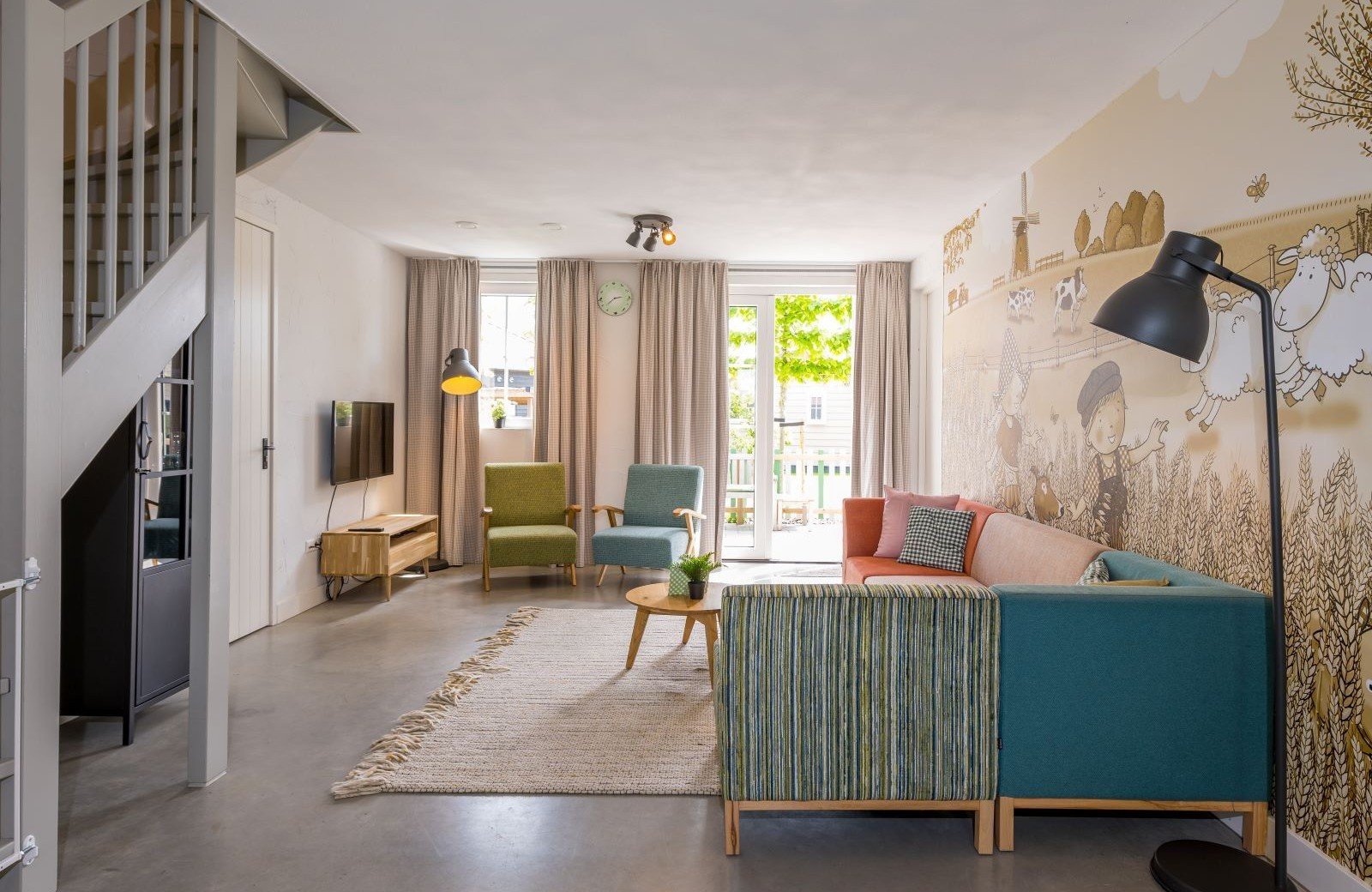 Hooischuur woonkamer familie resort molenwaard