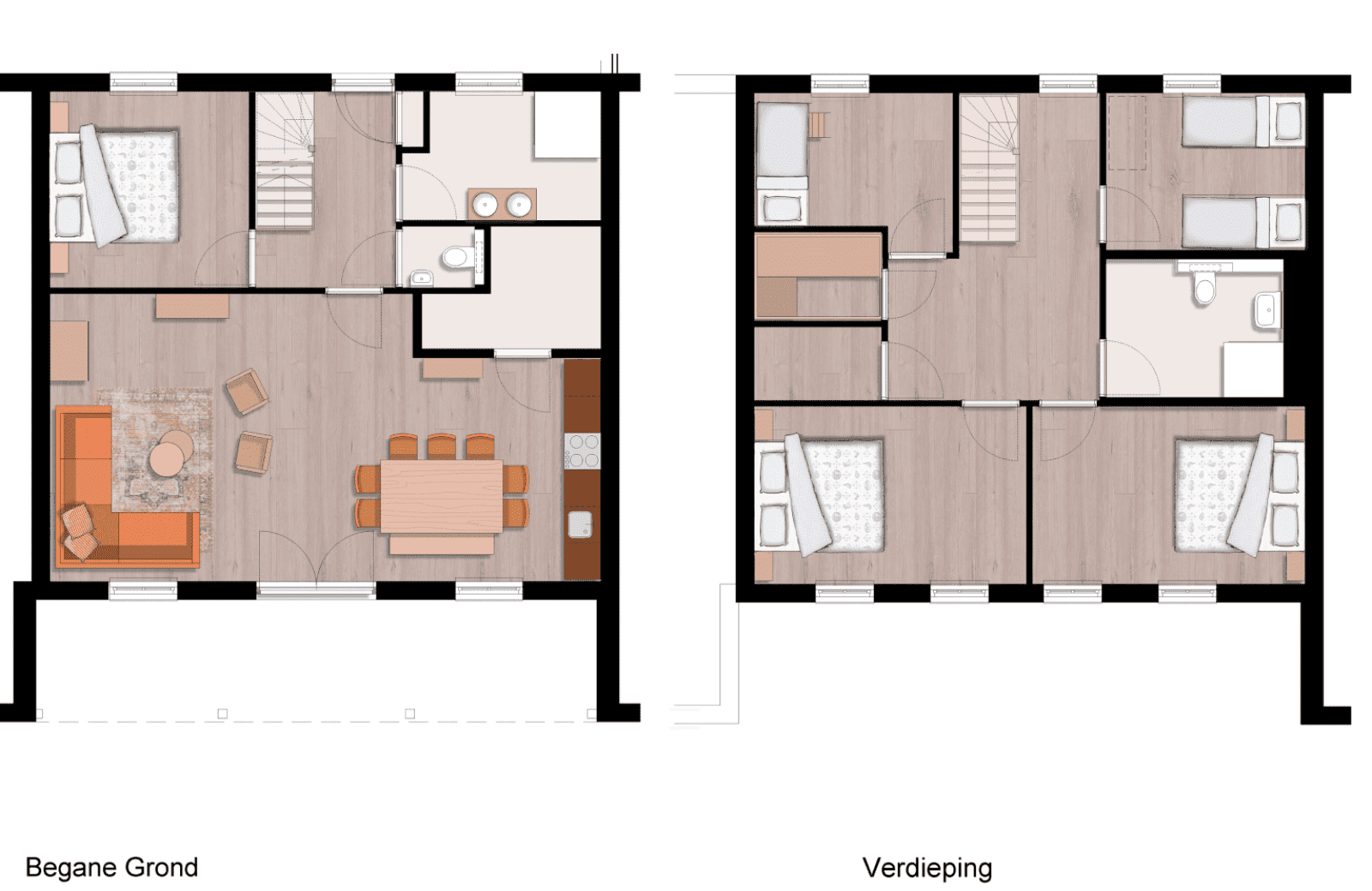 Dorpstraat pim 10 personen plattegrond familie resort molenwaard